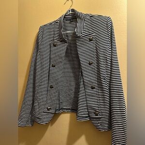 Tommy Hilfiger Striped Black and White Women's Jacket